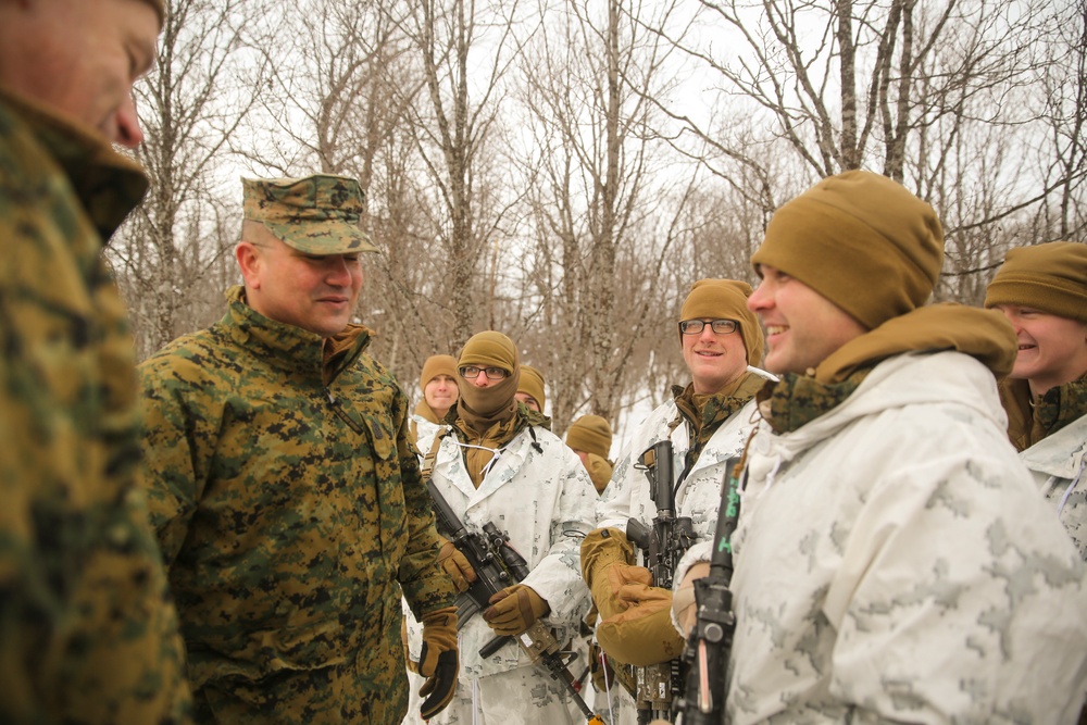 Maj. Gen. Nelson pays visit to BSRF Marines in Arctic Circle