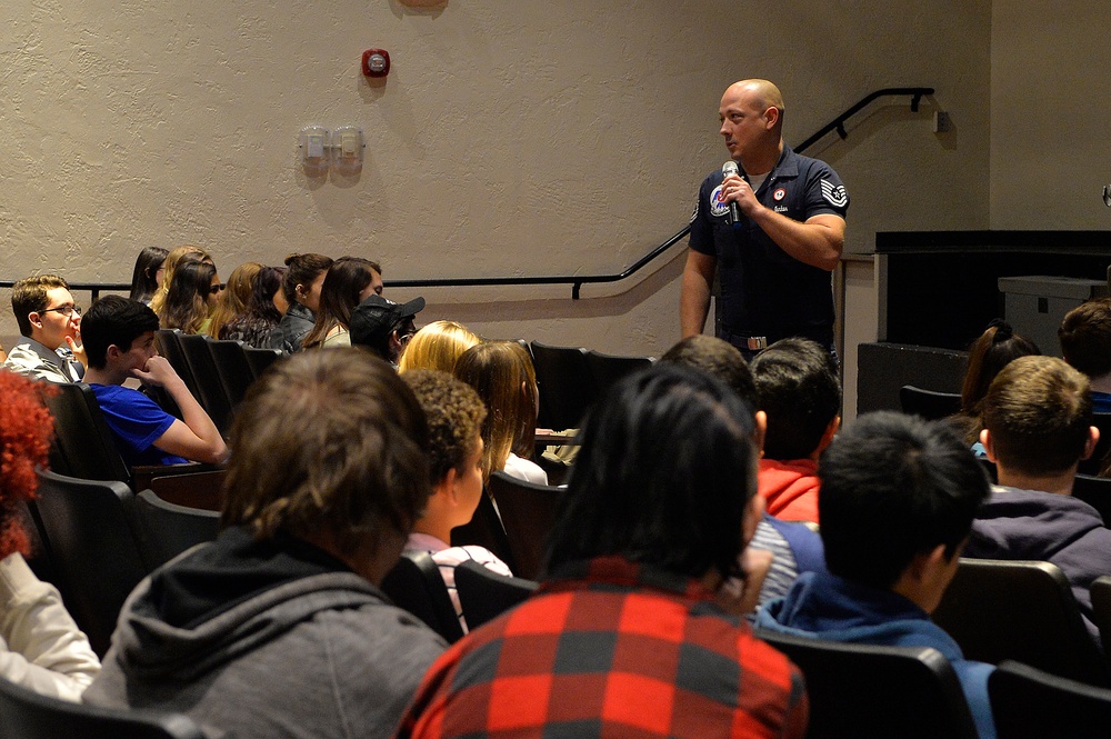 Thunderbirds visit Spruce Creek High School