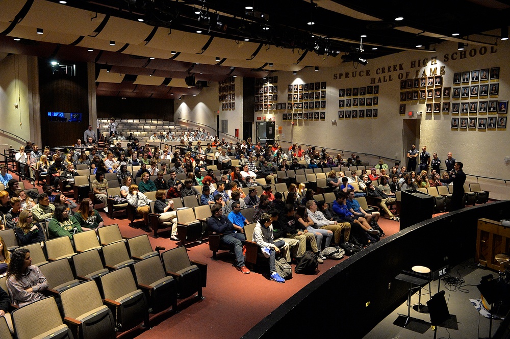 Thunderbirds visit Spruce Creek High School