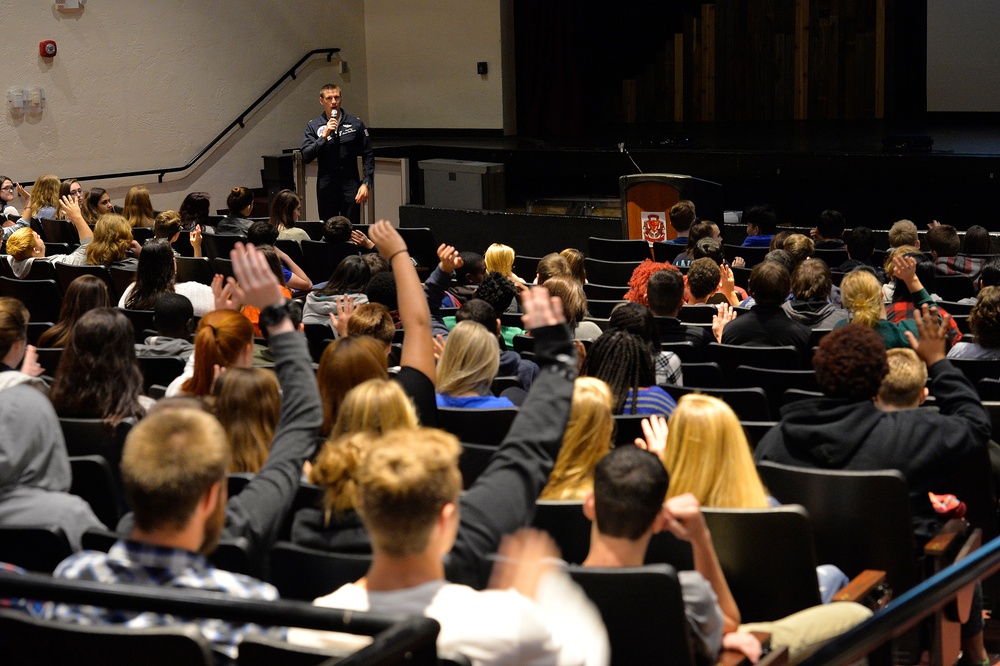 Thunderbirds visit Spruce Creek High School