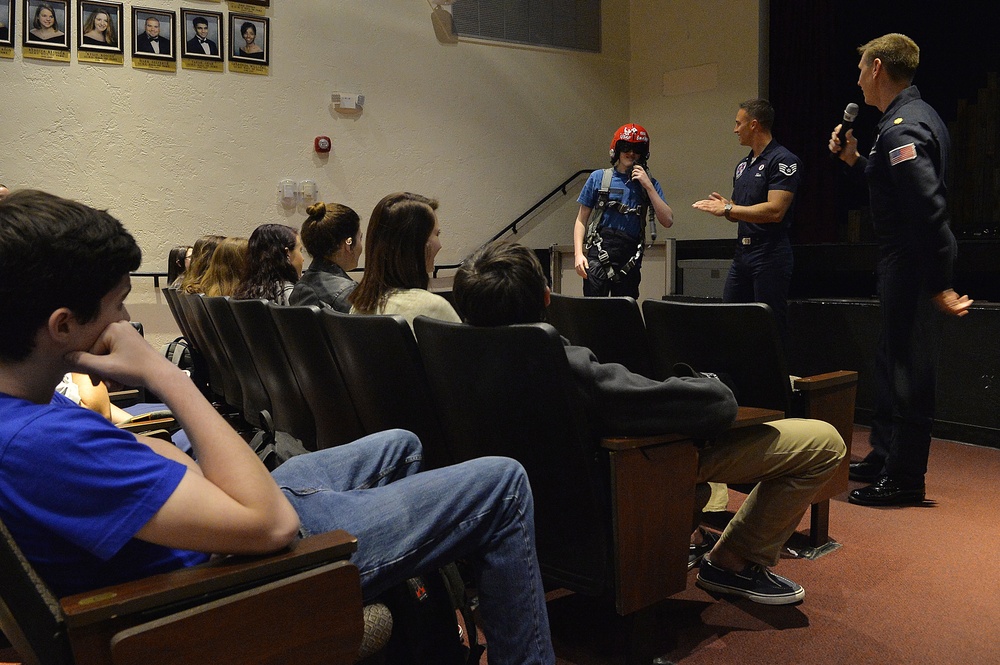 Thunderbirds visit Spruce Creek High School