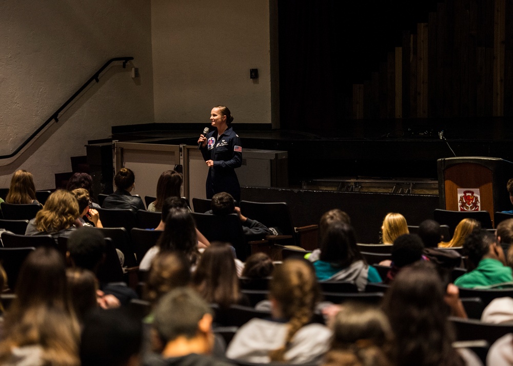 Thunderbirds visit Spruce Creek High School