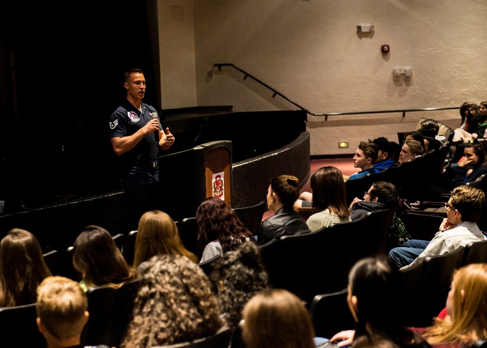 Thunderbirds visit Spruce Creek High School