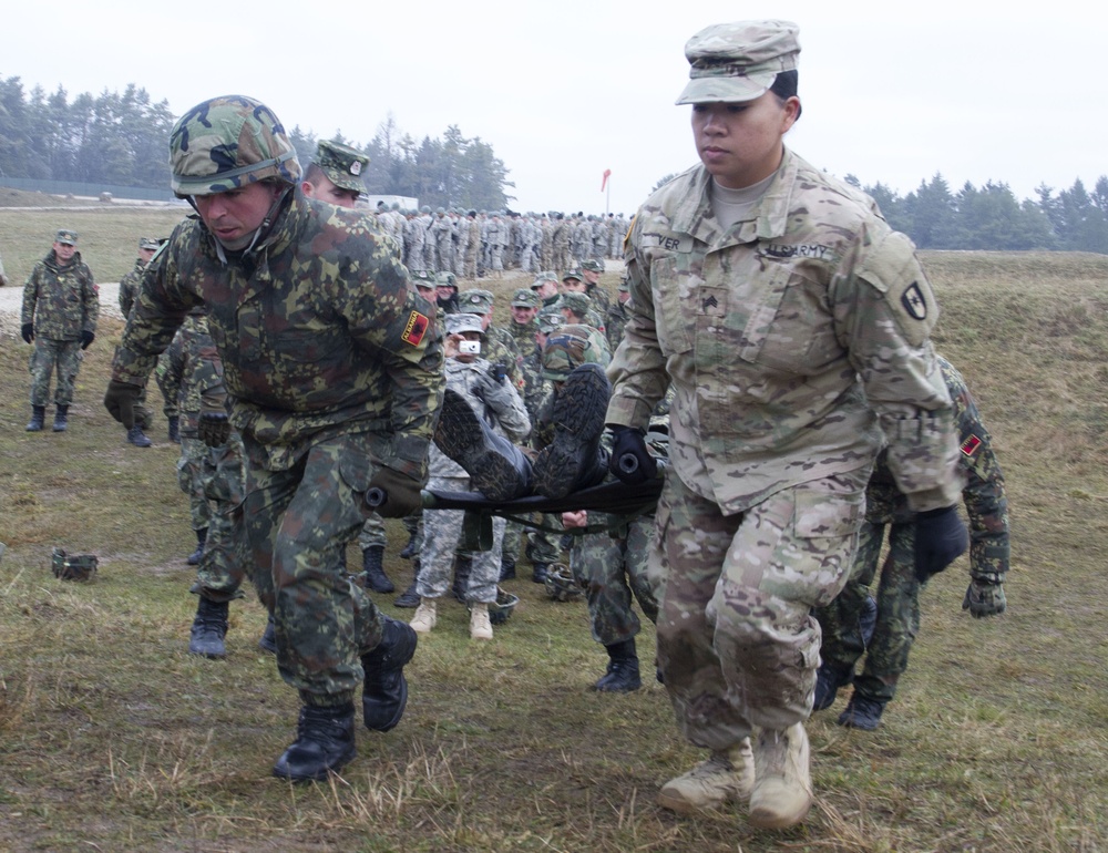 Soldiers hone skills during medevac training at the Joint Multinational Readiness Center