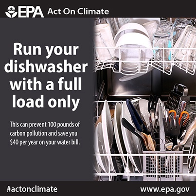 Run your dishwasher with a full load only