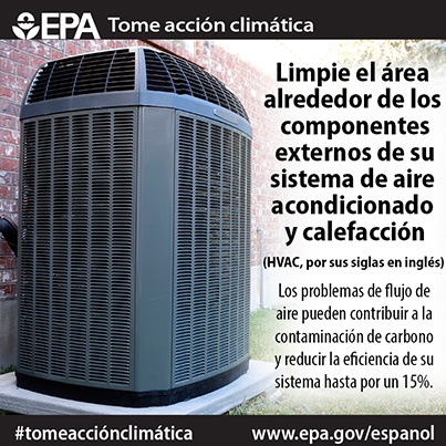 Clean the area around your HVAC system (Spanish)