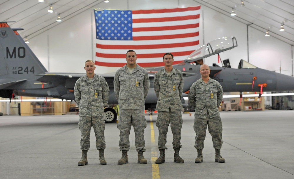 Maintainers brave halon, fire to save F-15 aircrew