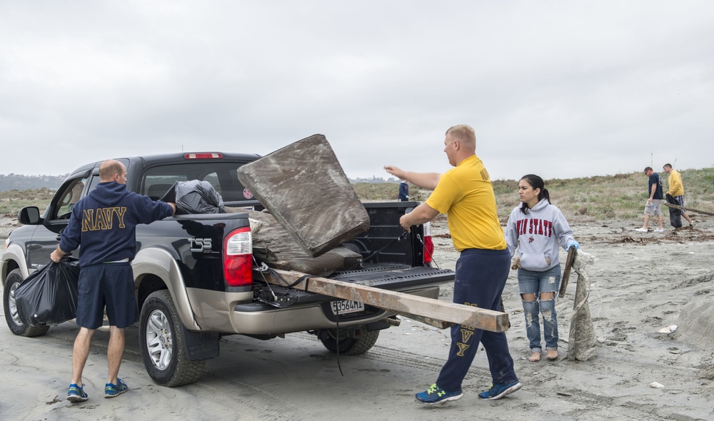 Naval Base Coronado beach cleanup