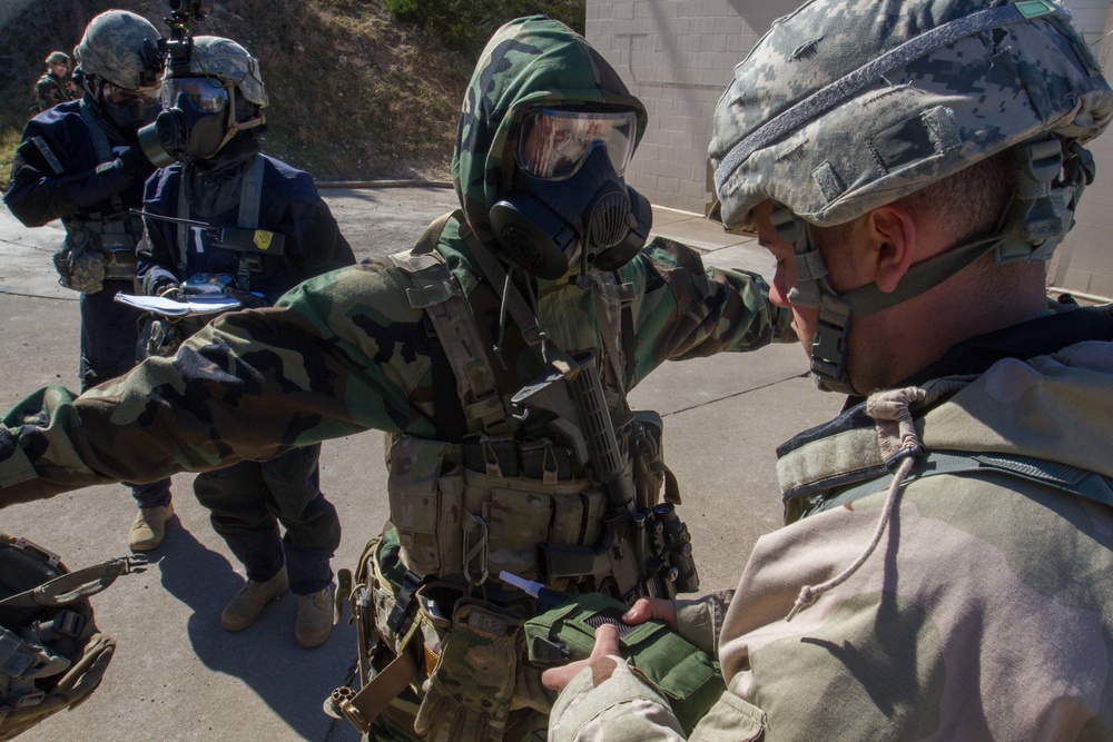 Paratroopers conduct chemical decontamination training