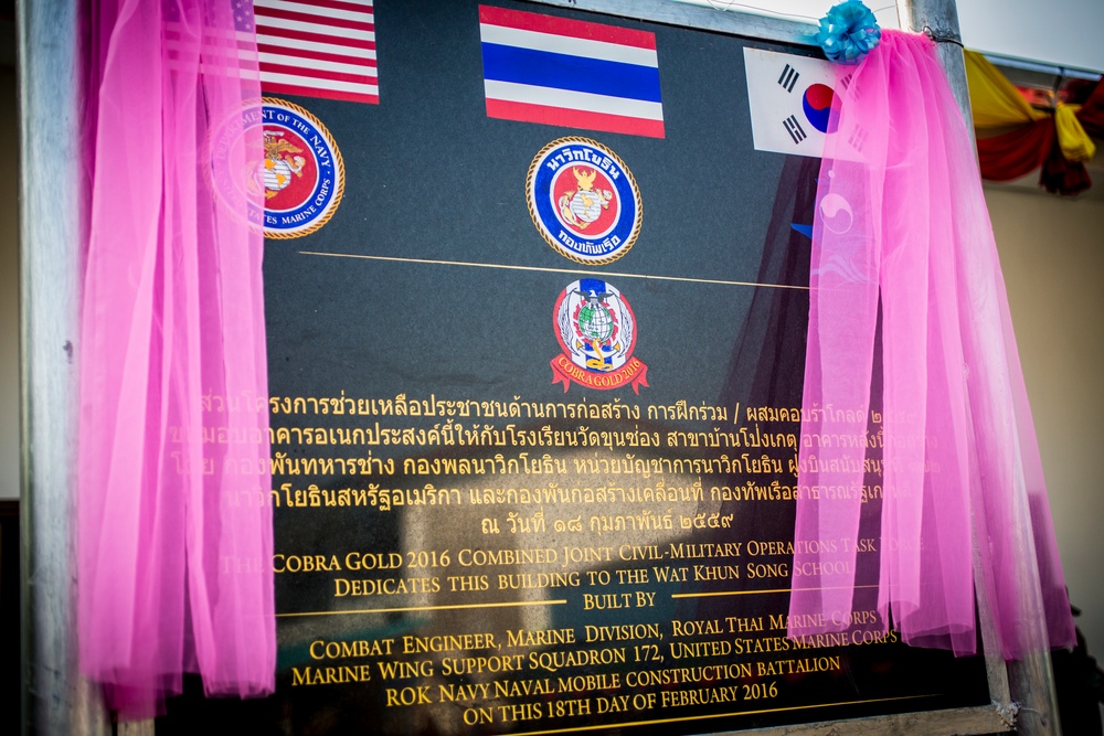 Cobra Gold 2016: Wat Khun Song school dedication ceremony