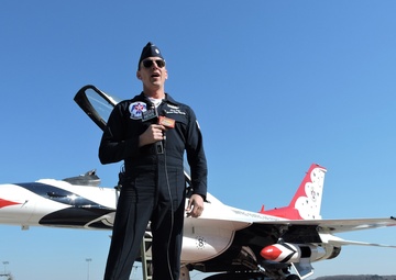 Thunderbird lands at Robins for site visit