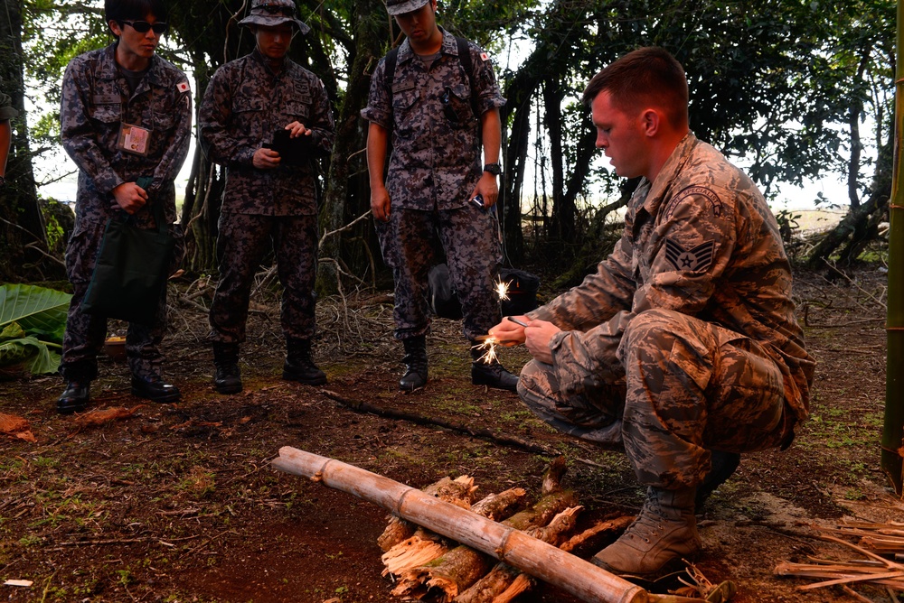 US, Japanese Airmen conduct survival training during Cope North 16