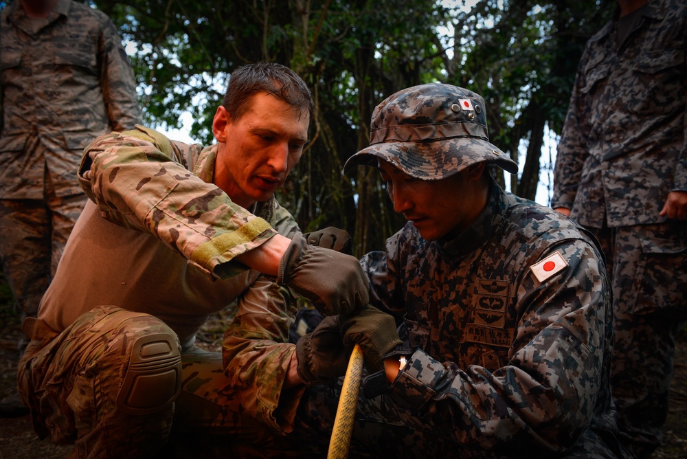 US, Japanese Airmen conduct survival training during Cope North 16