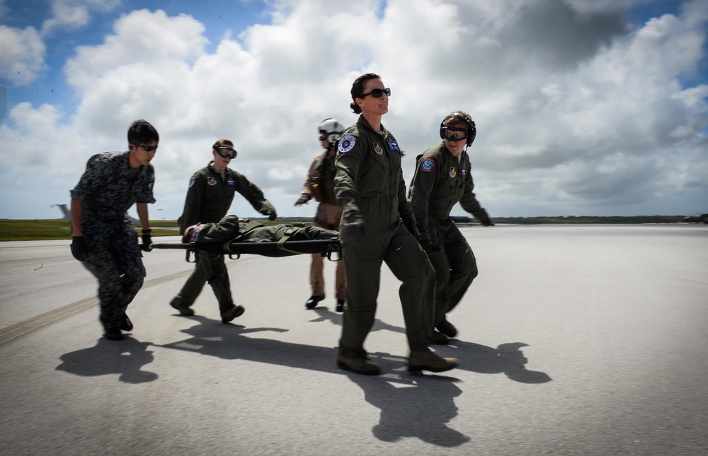 Aeromedical crews conduct patient transfer during Cope North 16