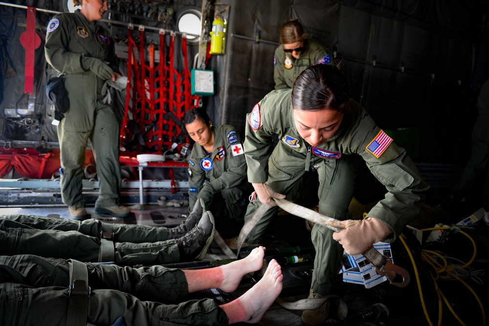 Aeromedical crews conduct patient transfer during Cope North 16