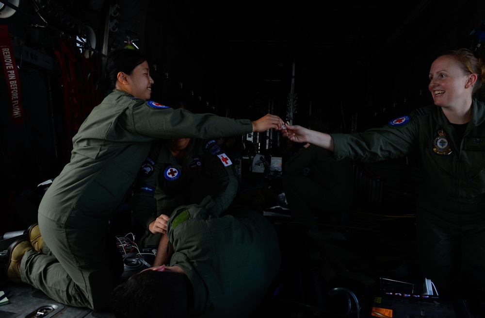 Aeromedical crews conduct patient transfer during Cope North 16