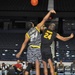 Army Reserve soldier jumps against Navy