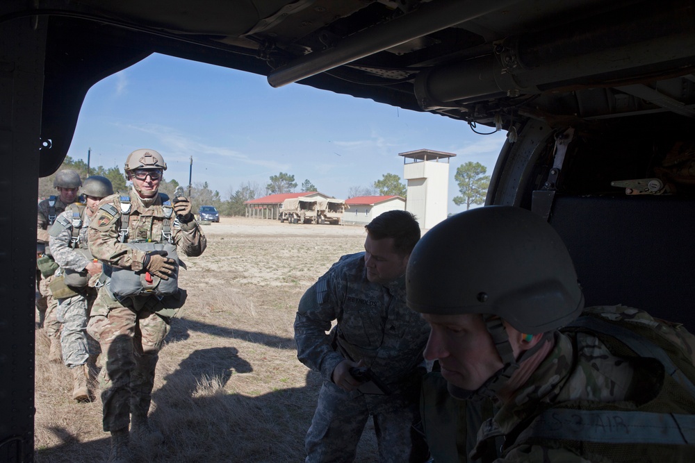 US Army paratroopers train At Camp Mackall