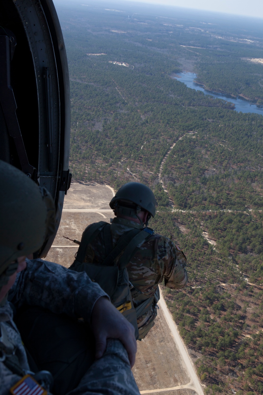 US Army paratroopers train at Camp Mackall