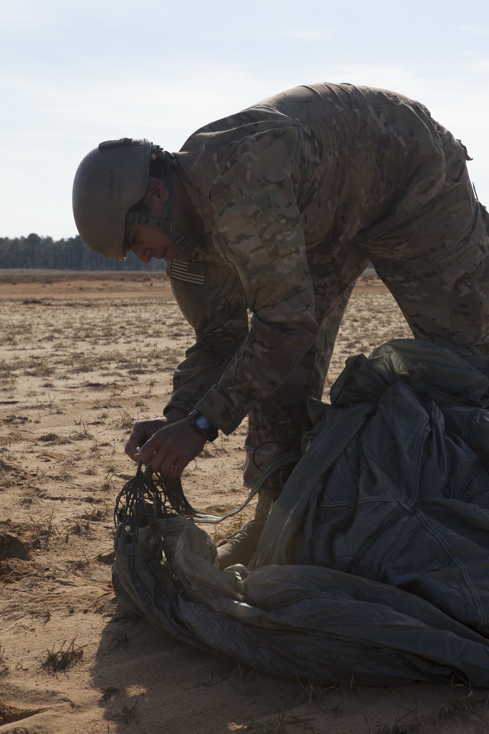 US Army paratroopers train at Camp Mackall