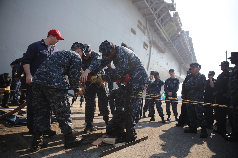 USS Kearsarge damage control training