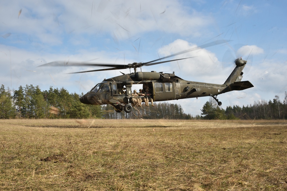 4-319th AFAR training jump from UH-60 Black Hawk helicopter