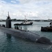 The Los Angeles-class submarine USS Tucson (SSN 770) arrives at Changi Naval Base in Singapore