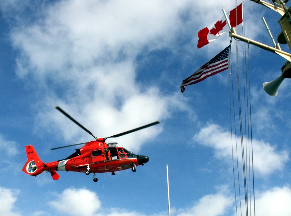 Hoist training in Lake Erie