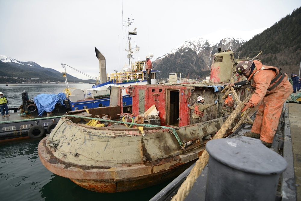 Coast Guard coordinates removal of sunken tug near Juneau, Alaska