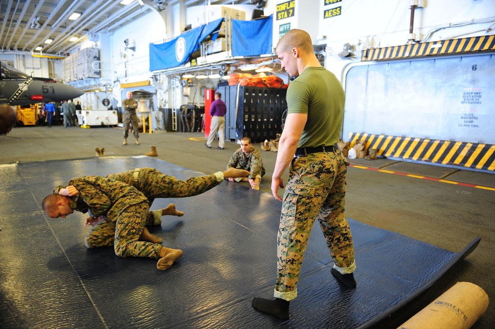 Marine Corps Martial Arts Program class aboard USS Boxer