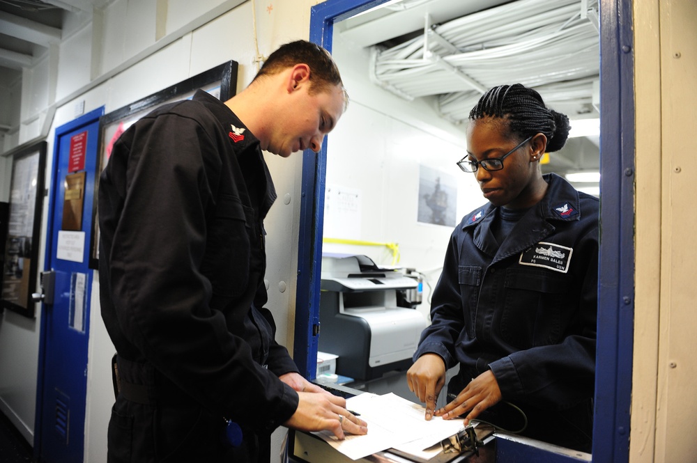 USS Boxer sailors at work