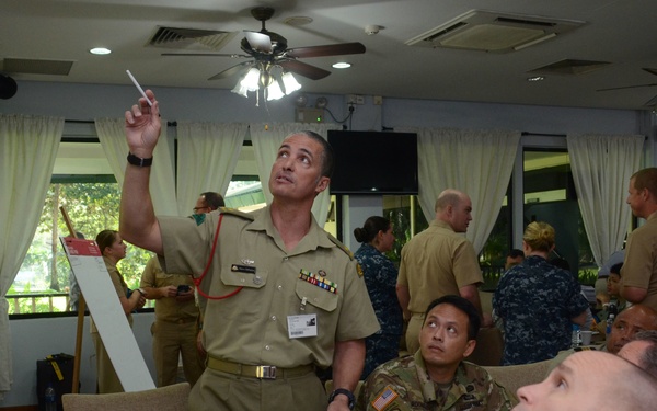 Representatives in Pacific Partnership 2016 participate in a planning conference in Navy Region Singapore Feb. 23, 2016