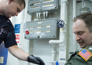 USS Bonhomme Richard sailors participate in the Walking Blood Bank