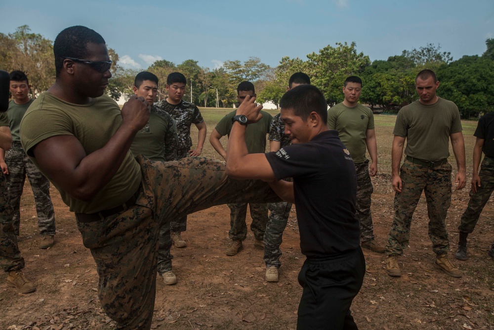 Learning Muay Thai with Royal Thai Marines