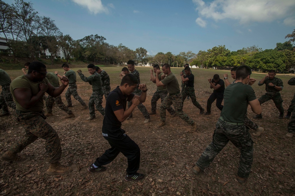 Learning Muay Thai with Royal Thai Marines