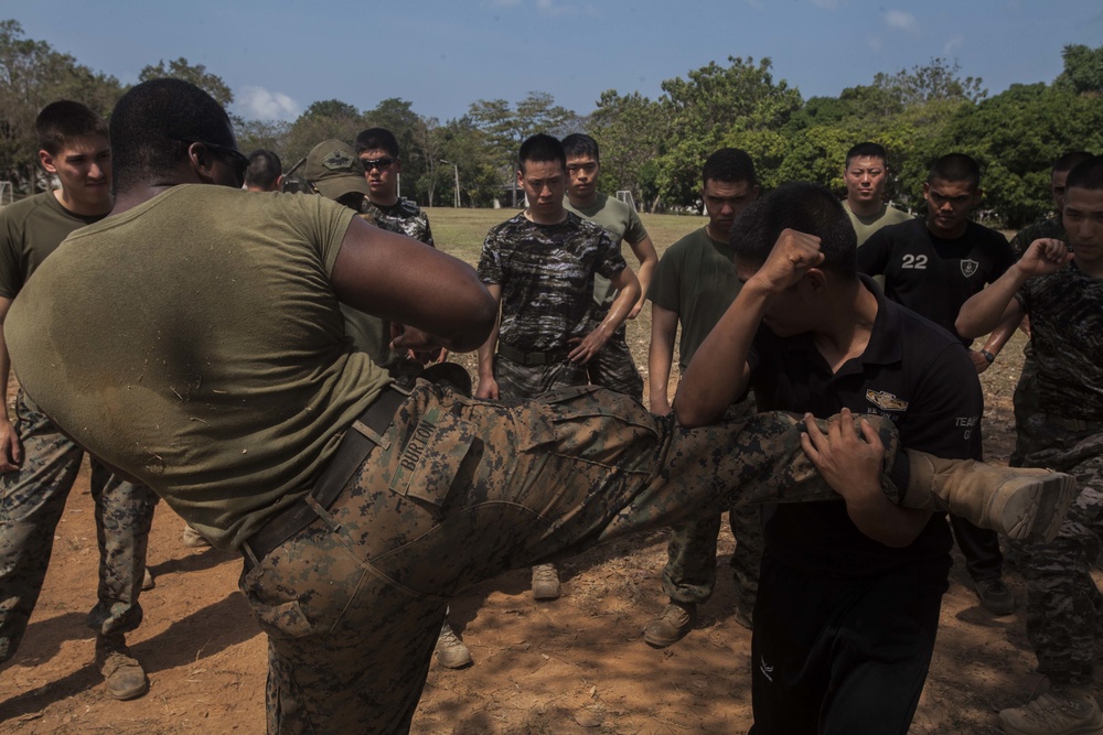 Learning Muay Thai with Royal Thai Marines