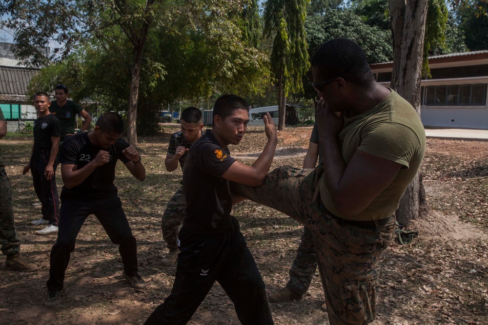 Learning Muay Thai with Royal Thai Marines