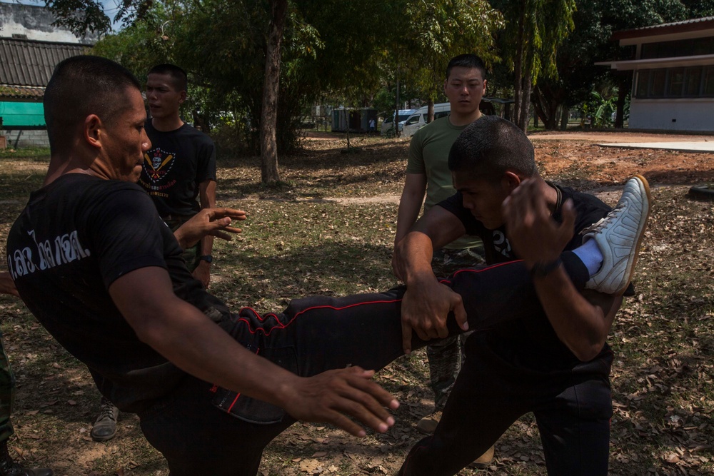 Learning Muay Thai with Royal Thai Marines