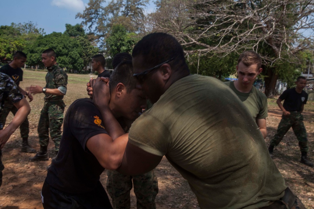 Learning Muay Thai with Royal Thai Marines