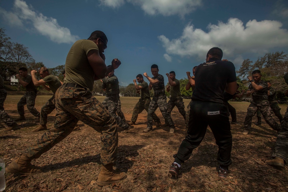 Learning Muay Thai with Royal Thai Marines