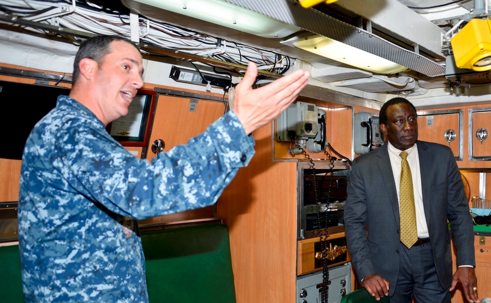 Director of Defense Media Activity for the Department of Defense touring the submarine USS Greeneville