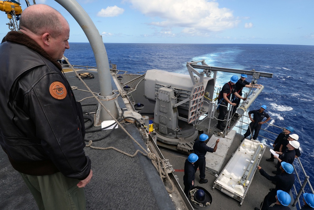 Missile upload evolution aboard USS Boxer