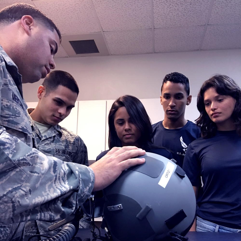 AFROTC DET 756 cadets visit the 198th Airlift Squadron, Muñiz Air National Guard Base, PR
