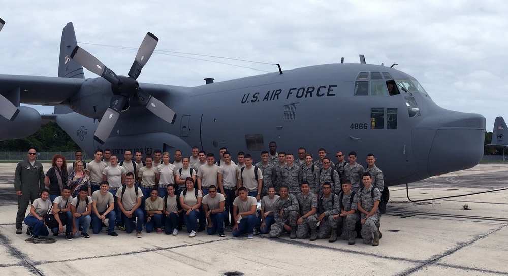AFROTC DET 755 visit the 198th Airlift Squadron for a familiarization flight