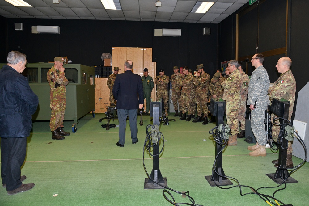 Brig. Gen. Michele Risi, Multinational Land Force 'Julia' Alpine Brigade Commander, tours Regional Training Support Division South, Caserma Ederle,  Vicenza, Italy