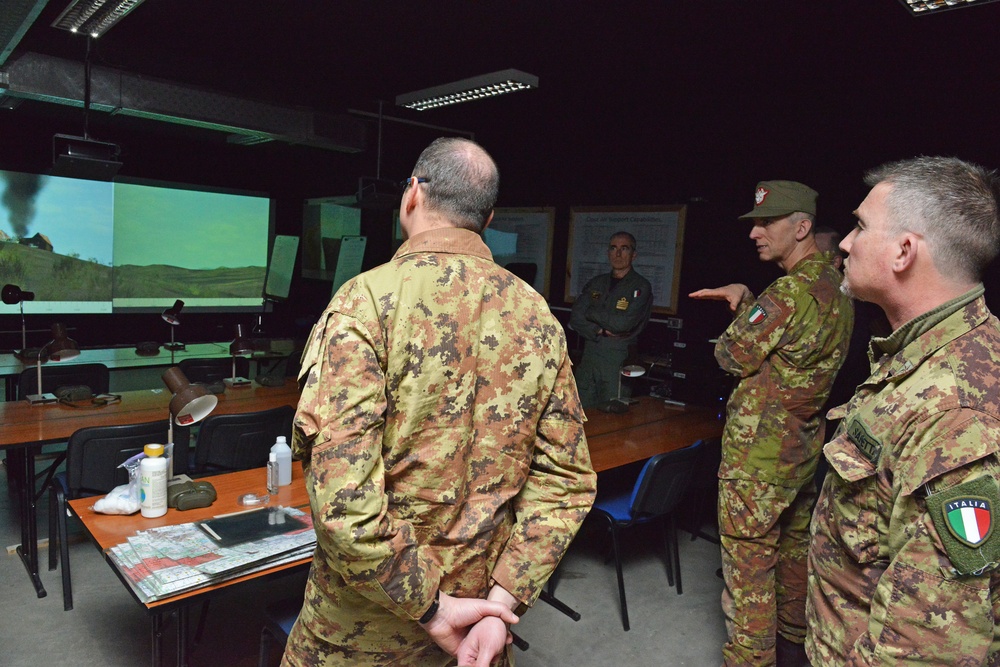 Brig. Gen. Michele Risi, Multinational Land Force 'Julia' Alpine Brigade Commander, tours Regional Training Support Division South, Caserma Ederle,  Vicenza, Italy