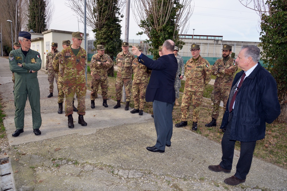 Brig. Gen. Michele Risi, Multinational Land Force 'Julia' Alpine Brigade Commander, tours Regional Training Support Division South, Caserma Ederle,  Vicenza, Italy