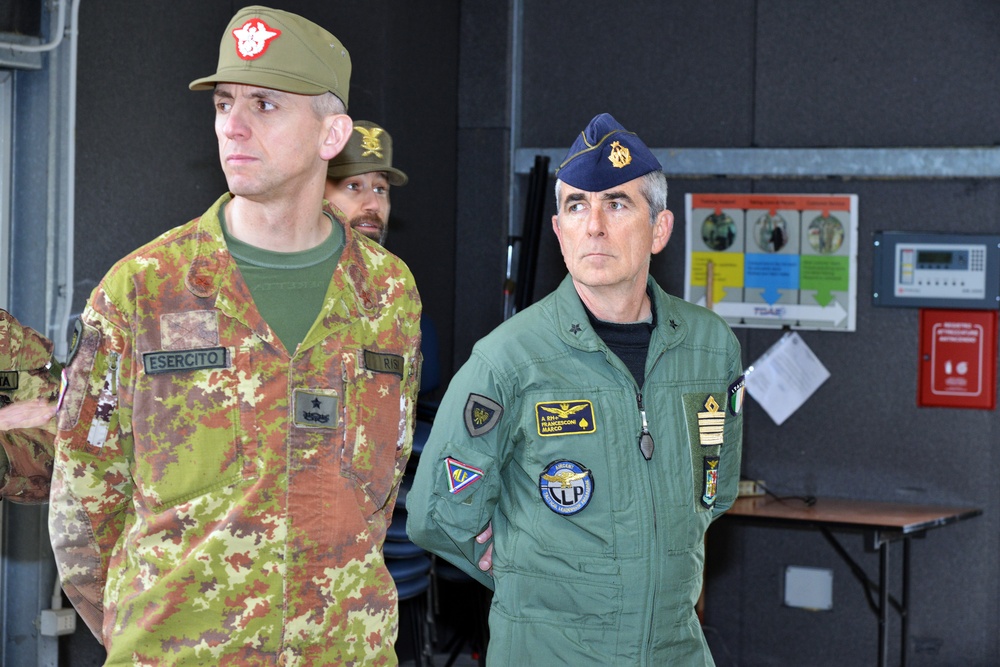 Brig. Gen. Michele Risi, Multinational Land Force 'Julia' Alpine Brigade Commander tours Regional Training Support Division South, Caserma Ederle,  Vicenza, Italy