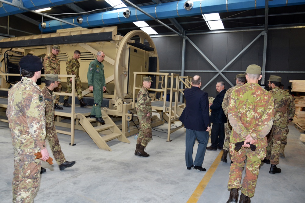 Brig. Gen. Michele Risi, Multinational Land Force “Julia” Alpine Brigade Commander tours Regional Training Support Division South, Caserma Ederle,  Vicenza, Italy.