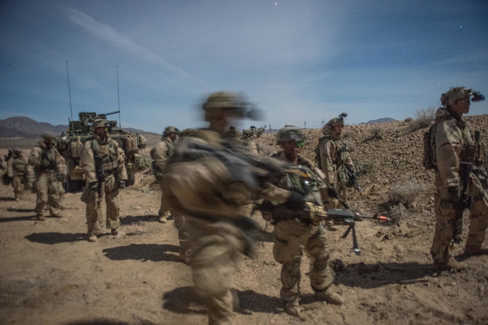 3rd Cavalry Regiment Soldiers conduct night patrol